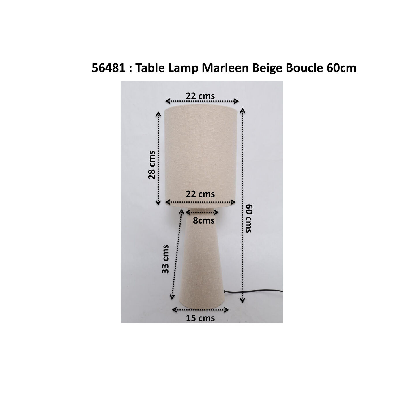 Светильник настольный Marleen Beige Boucle 60cm