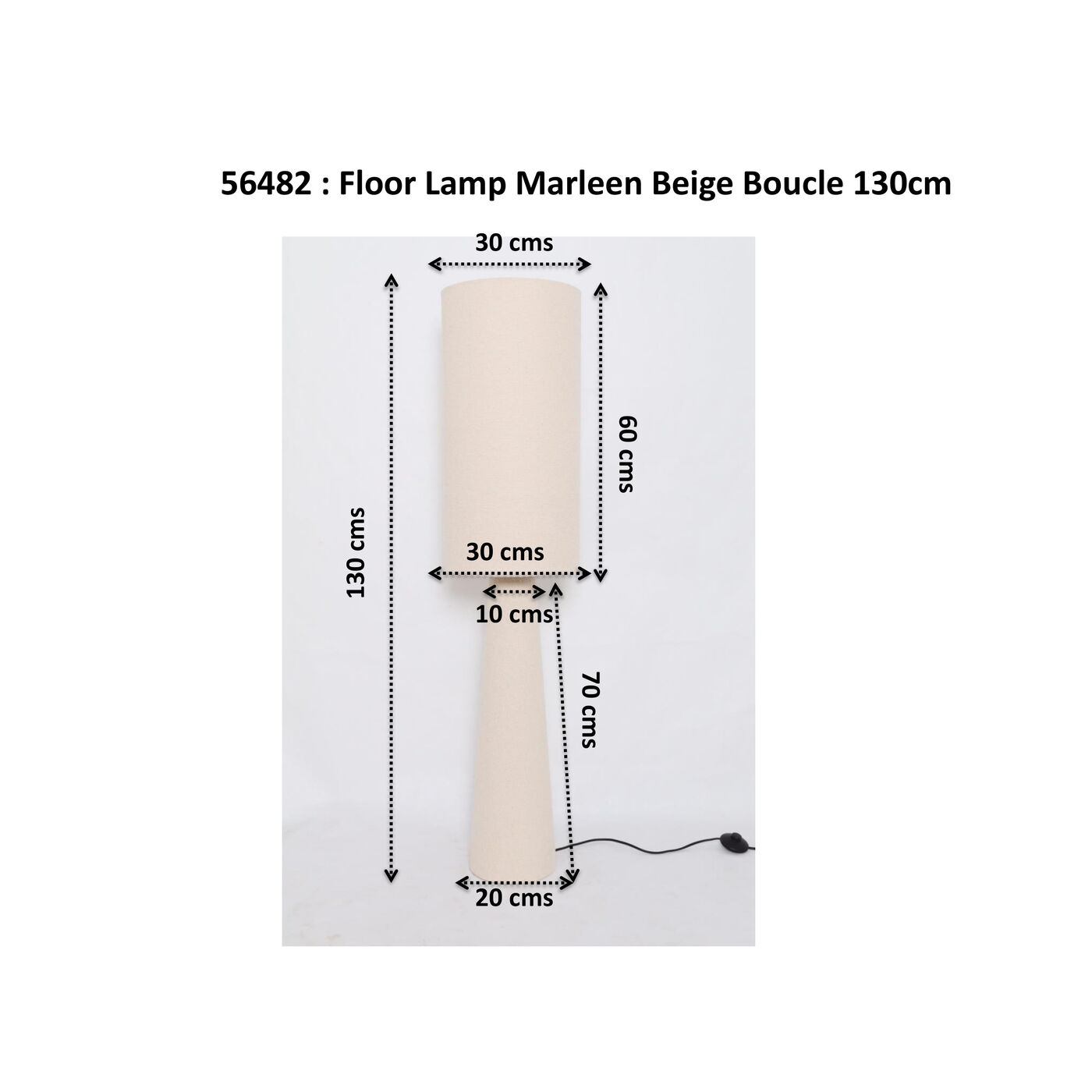 Светильник напольный Marleen Beige Boucle 130cm