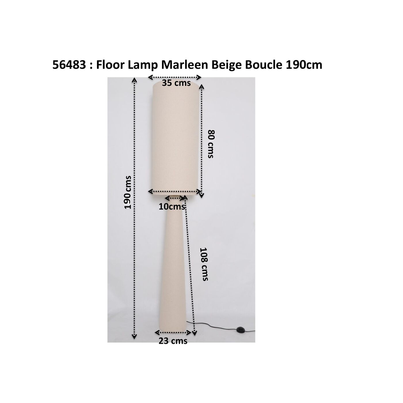 Светильник напольный Marleen Beige Boucle 190cm