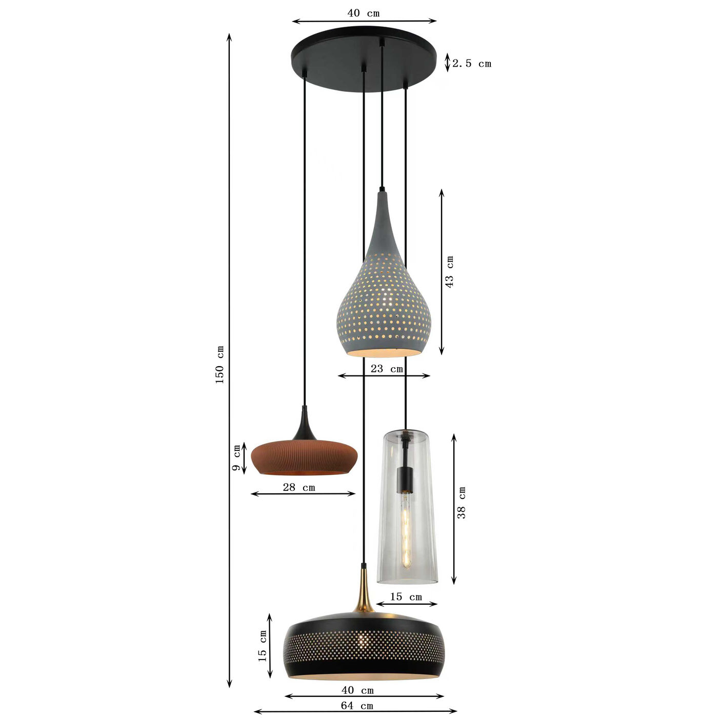 Светильник подвесной Melange Ø64cm
