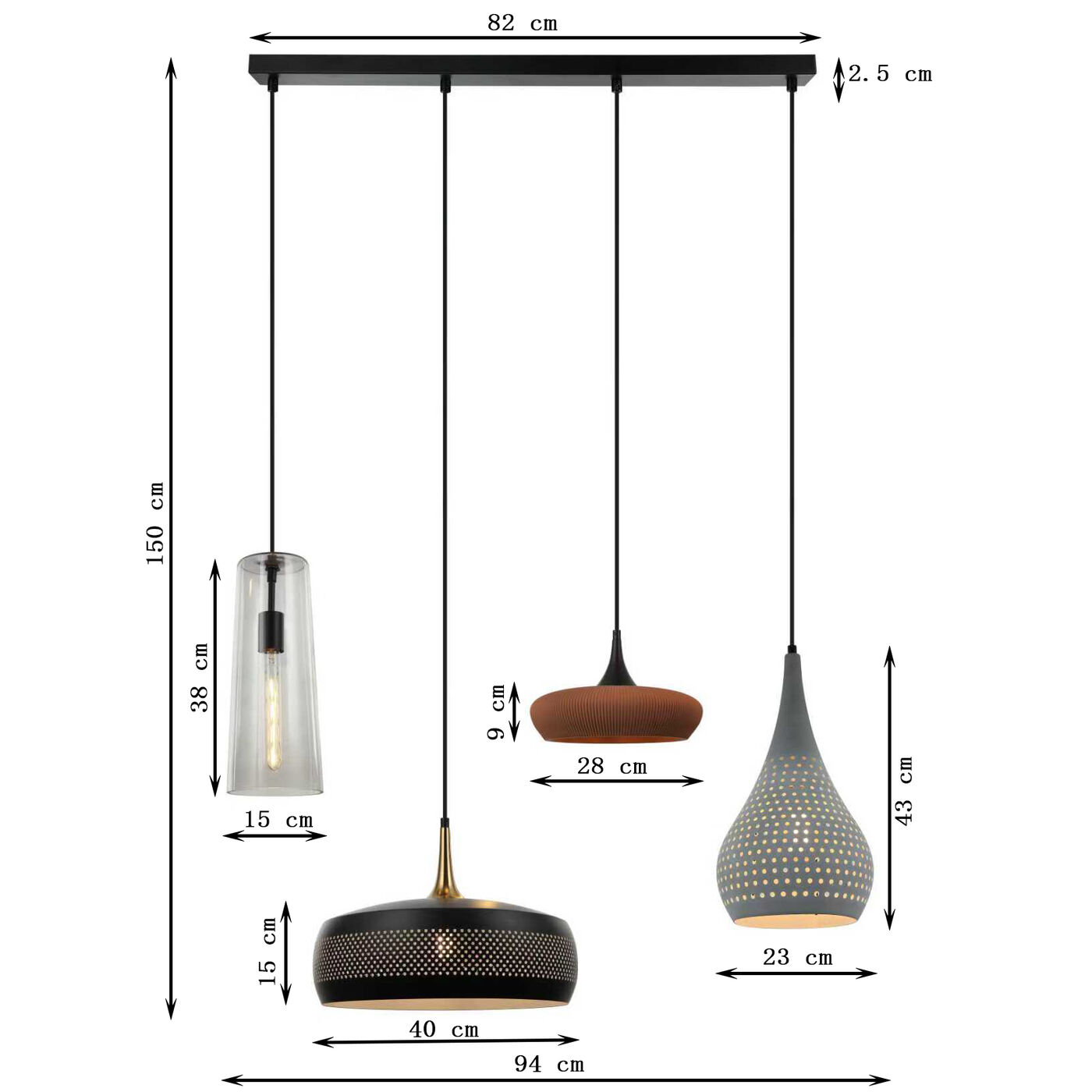 Светильник подвесной Melange Dinging 107 cm