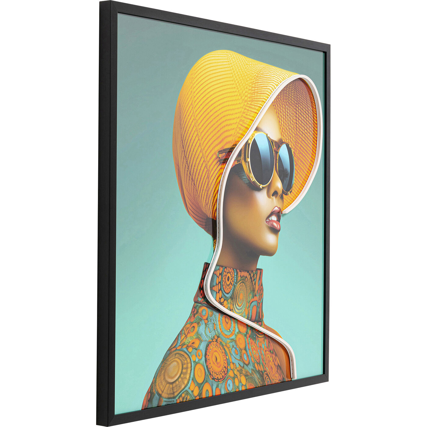 Картина Sun Hat Woman Yellow LED 80x80cm