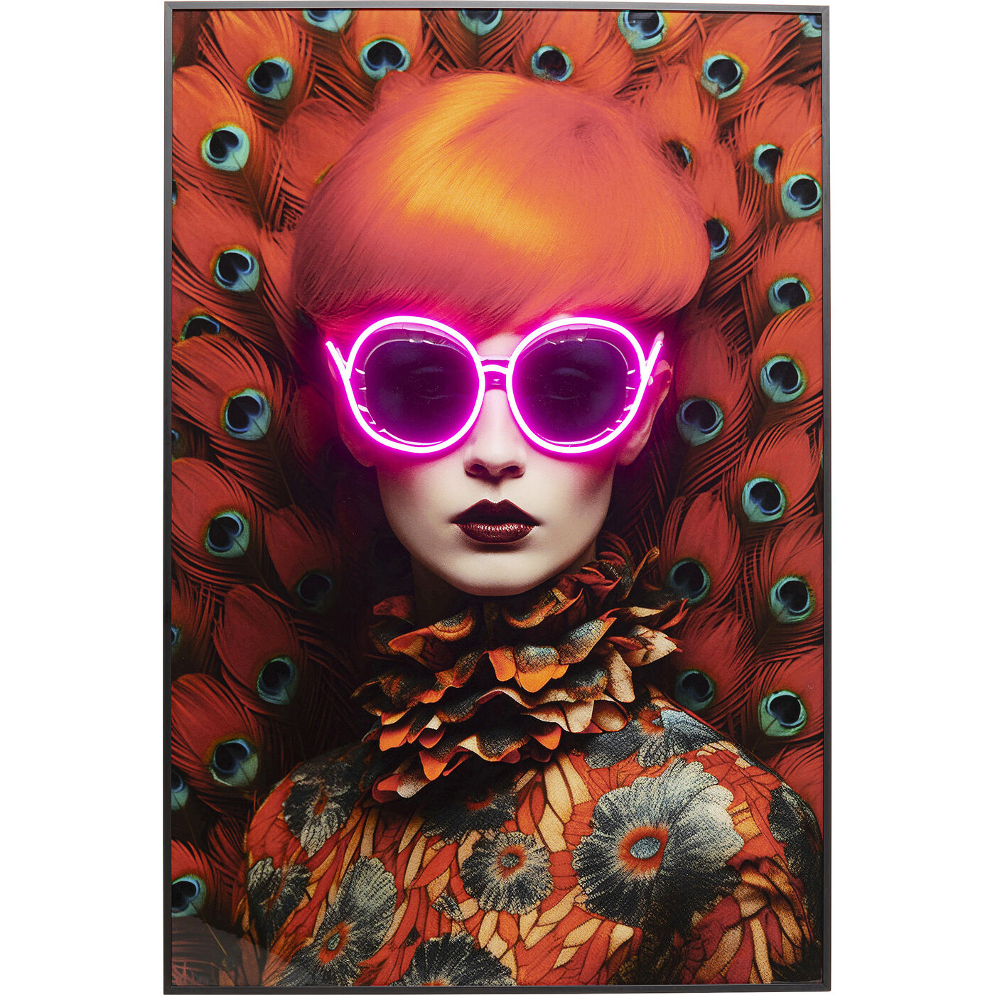 Картина Fancy Red Lady LED 120x80cm