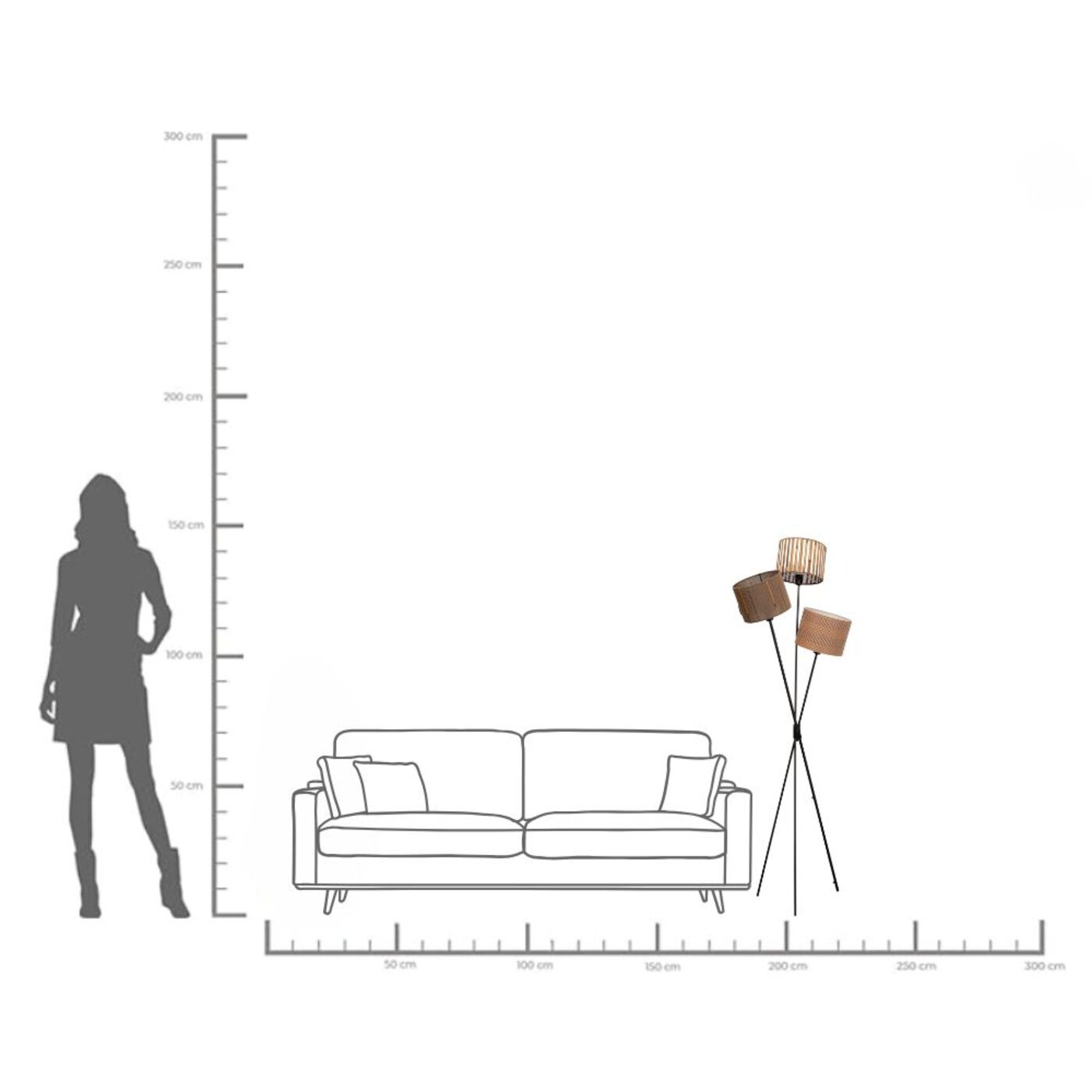 Светильник напольный Cannes Trio 145 cm