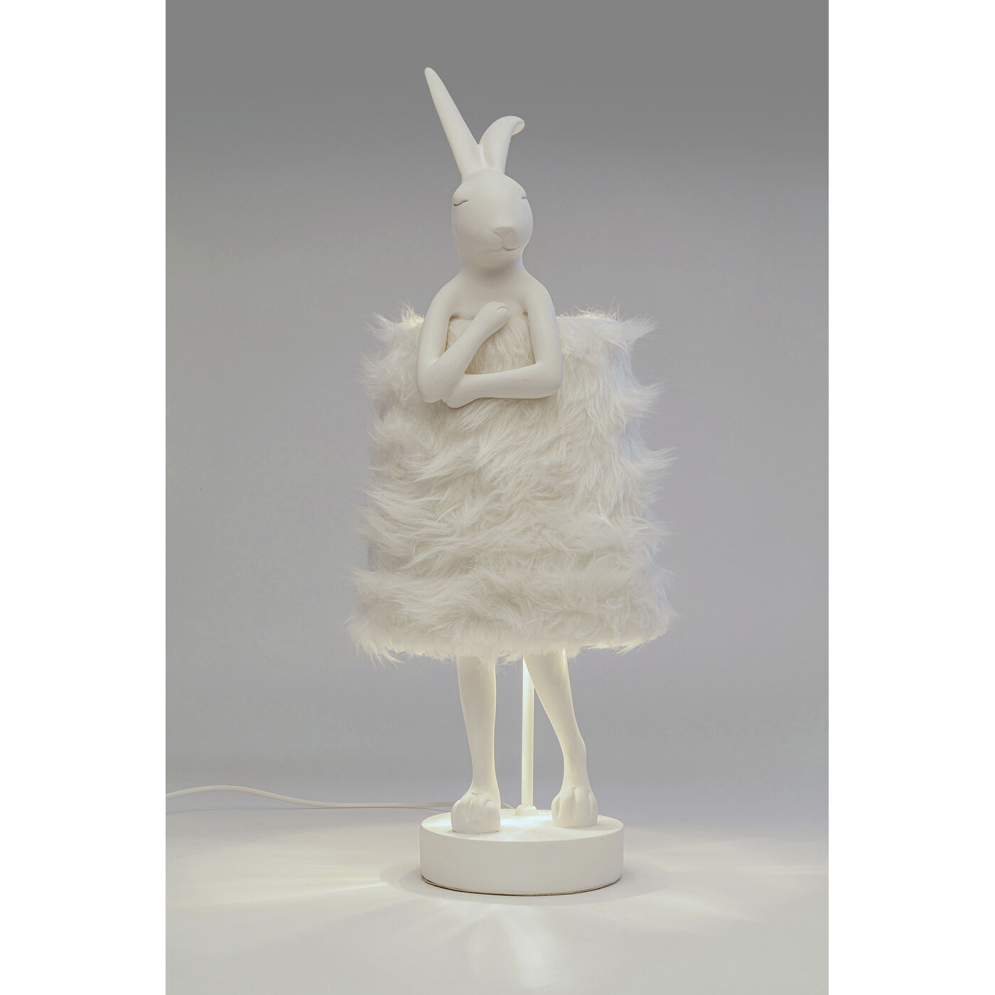 Светильник настольный Animal Rabbit Fur White/Silver 68cm