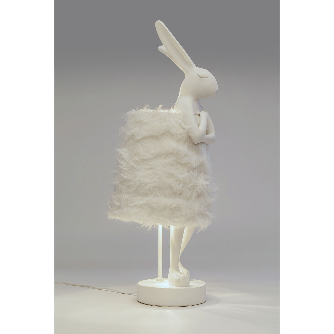 Светильник настольный Animal Rabbit Fur White/Silver 68cm