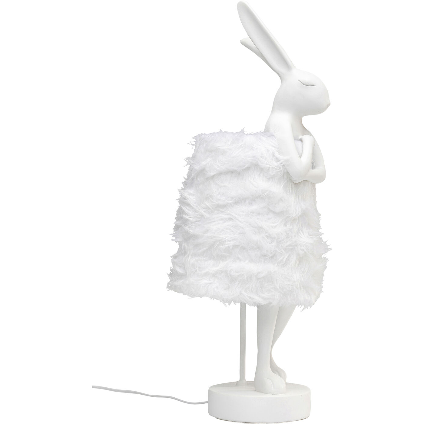 Светильник настольный Animal Rabbit Fur White/Silver 68cm