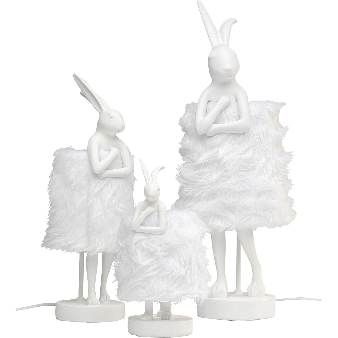 Светильник настольный Animal Rabbit Fur White/Silver 68cm