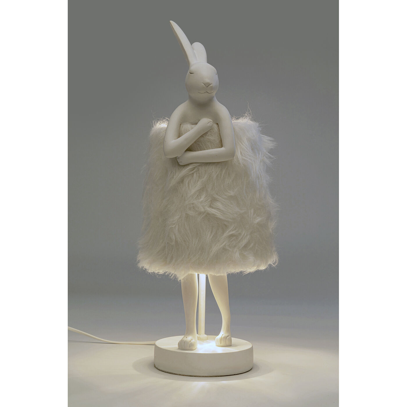 Светильник настольный Animal Rabbit Fur White/Silver 50cm