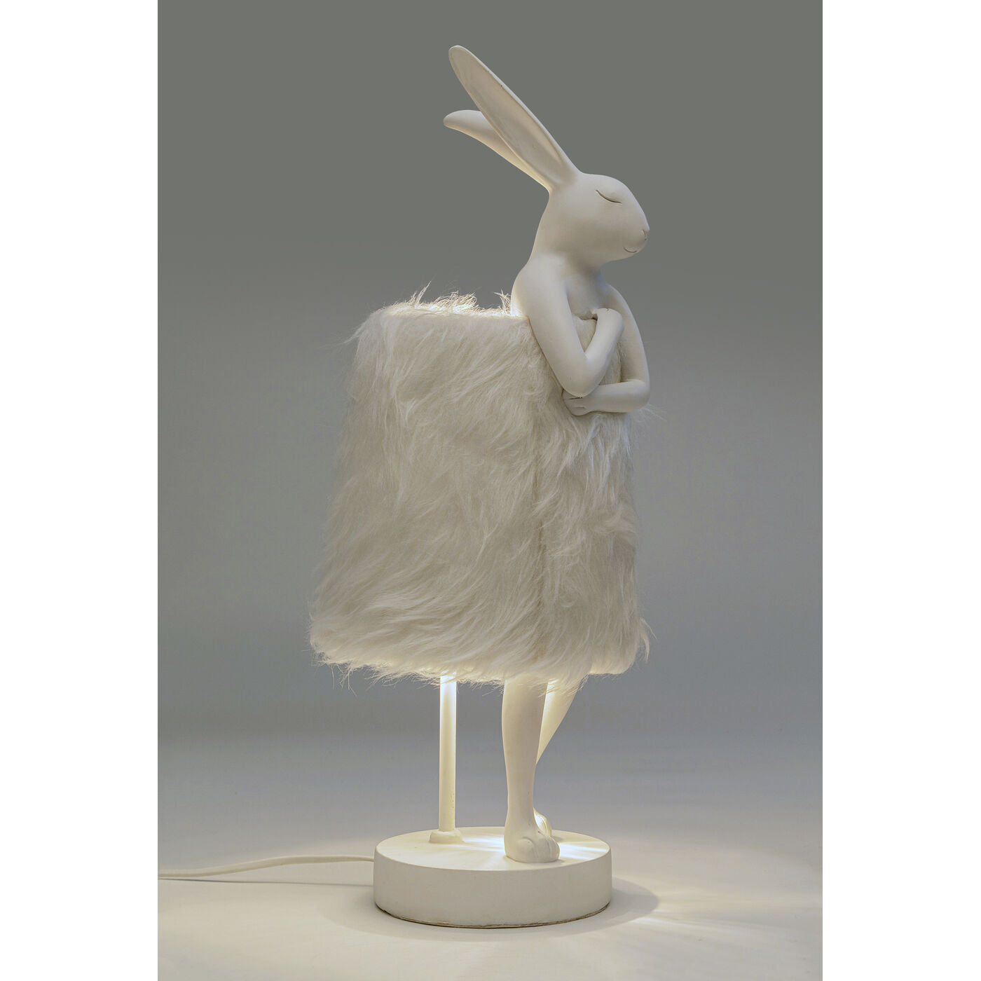 Светильник настольный Animal Rabbit Fur White/Silver 50cm