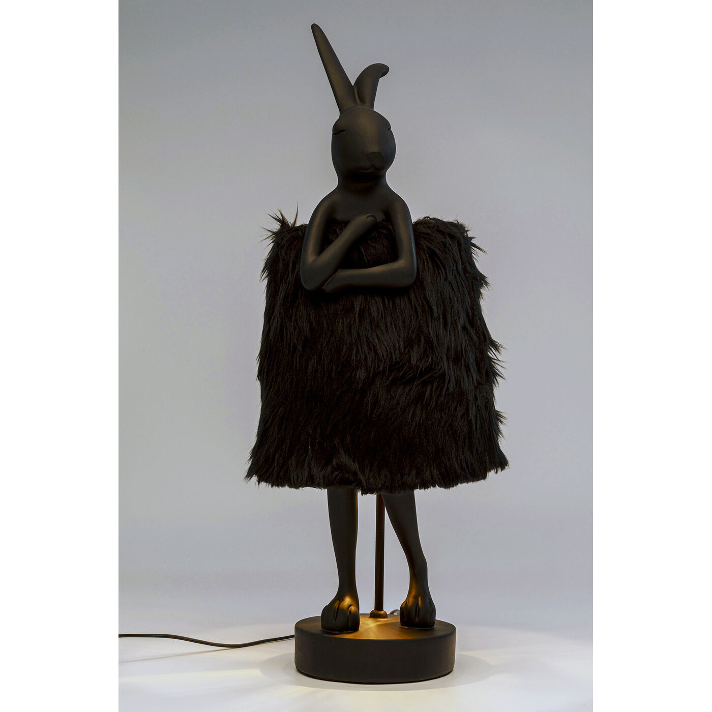 Светильник настольный Animal Rabbit Fur Black/Gold 68cm