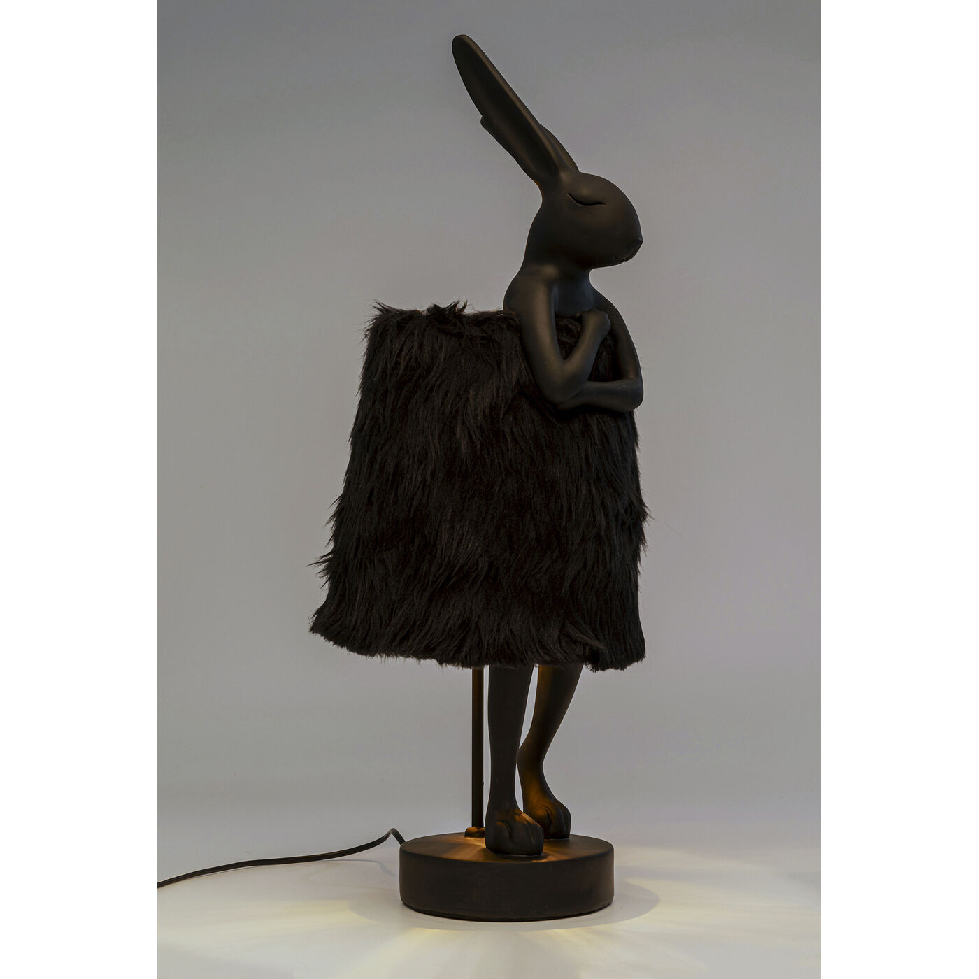Светильник настольный Animal Rabbit Fur Black/Gold 68cm