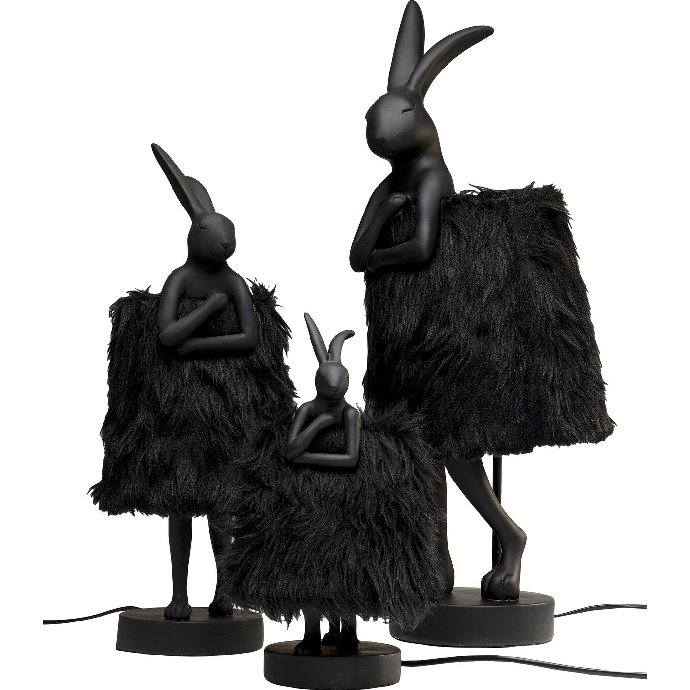 Светильник настольный Animal Rabbit Fur Black/Gold 68cm