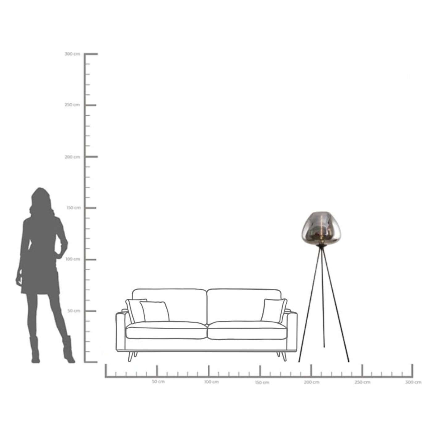 Светильник напольный Sphere Smoke 146cm