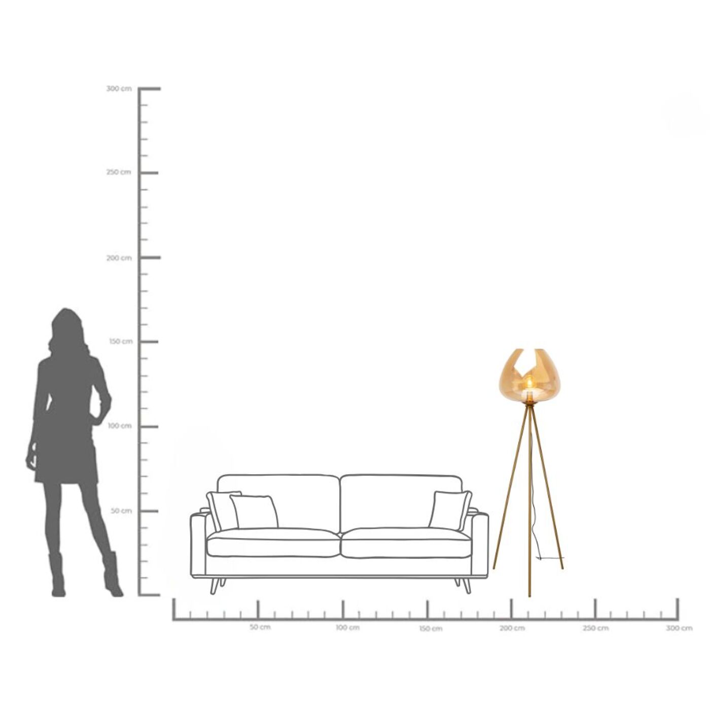 Светильник напольный Sphere Amber 146cm