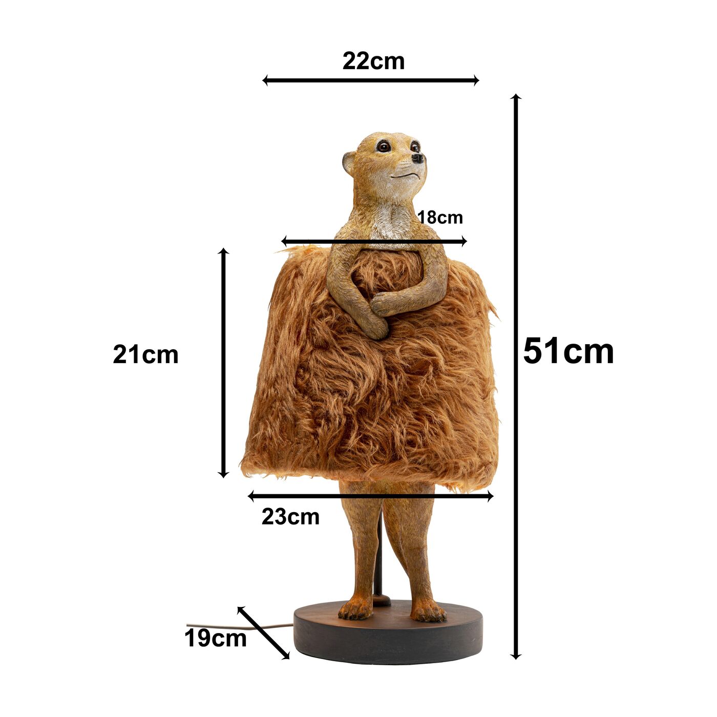 Светильник настольный Animal Meerkat Fur 50cm