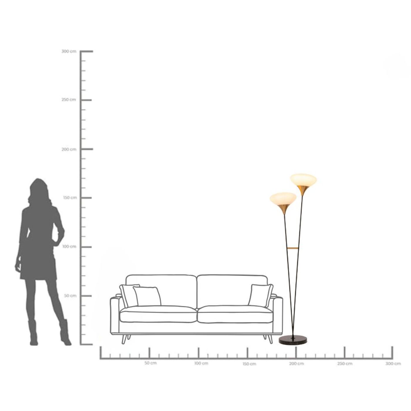 Светильник напольный Gocce 174cm