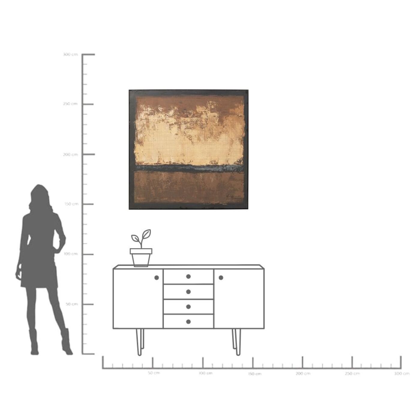 Картина Silence Brown 120x120cm