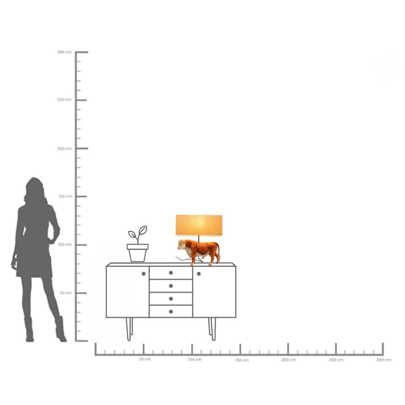 Светильник настольный Animal Cow 51cm