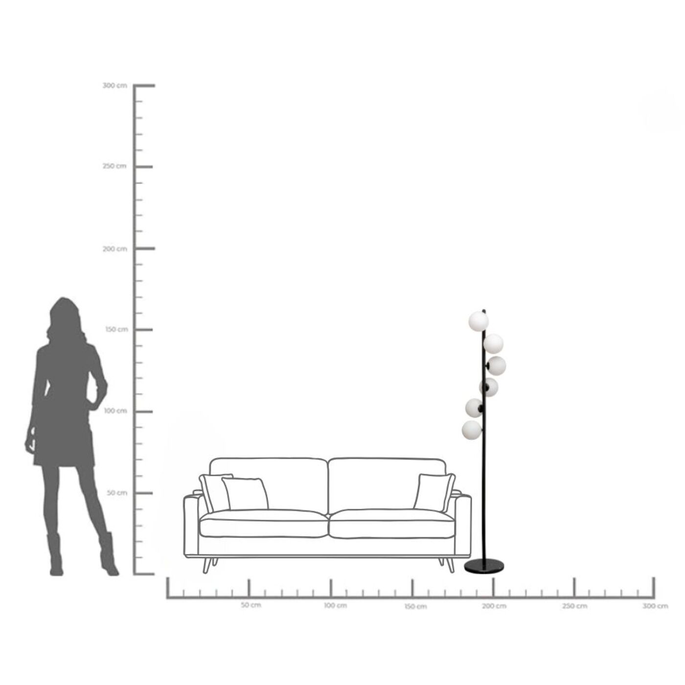 Светильник напольный Scala Balls 160cm