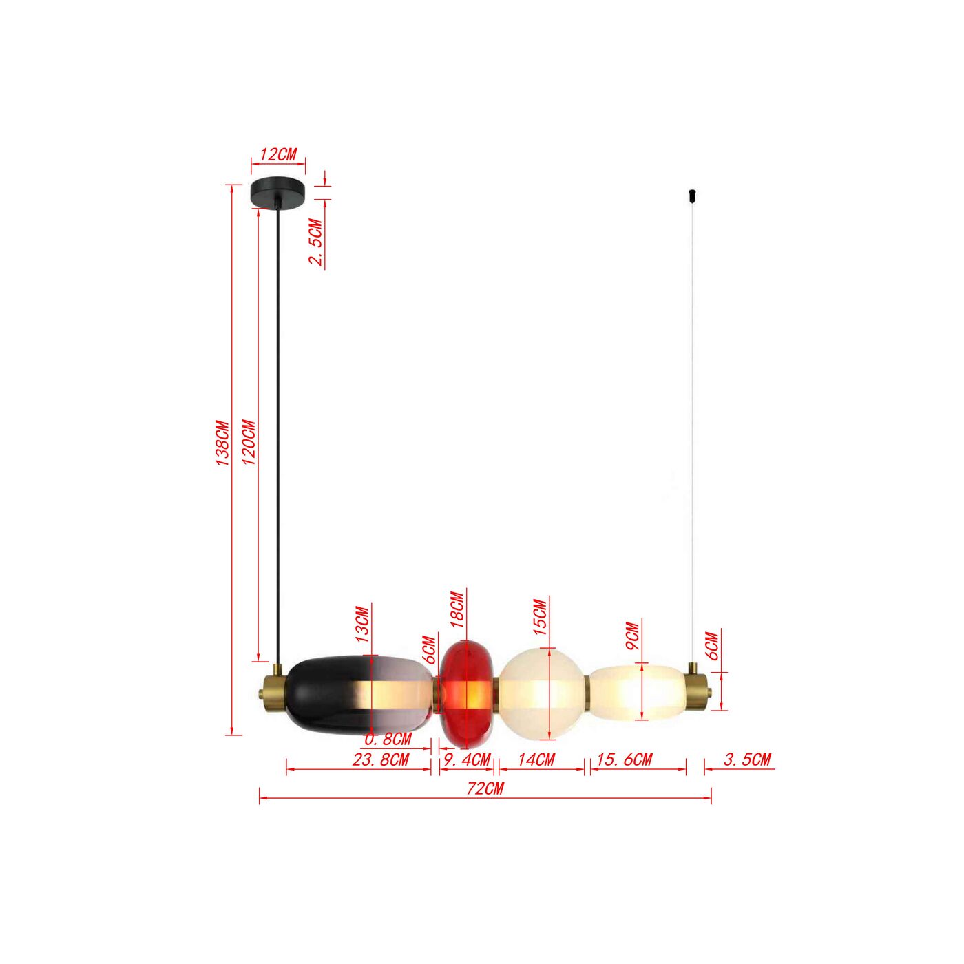 Светильник подвесной Sugar 72cm