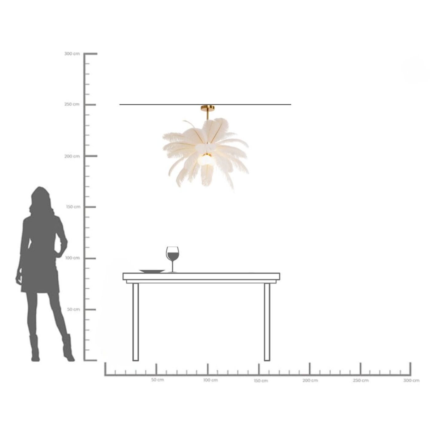 Светильник подвесной Feather Palm White Ø60cm