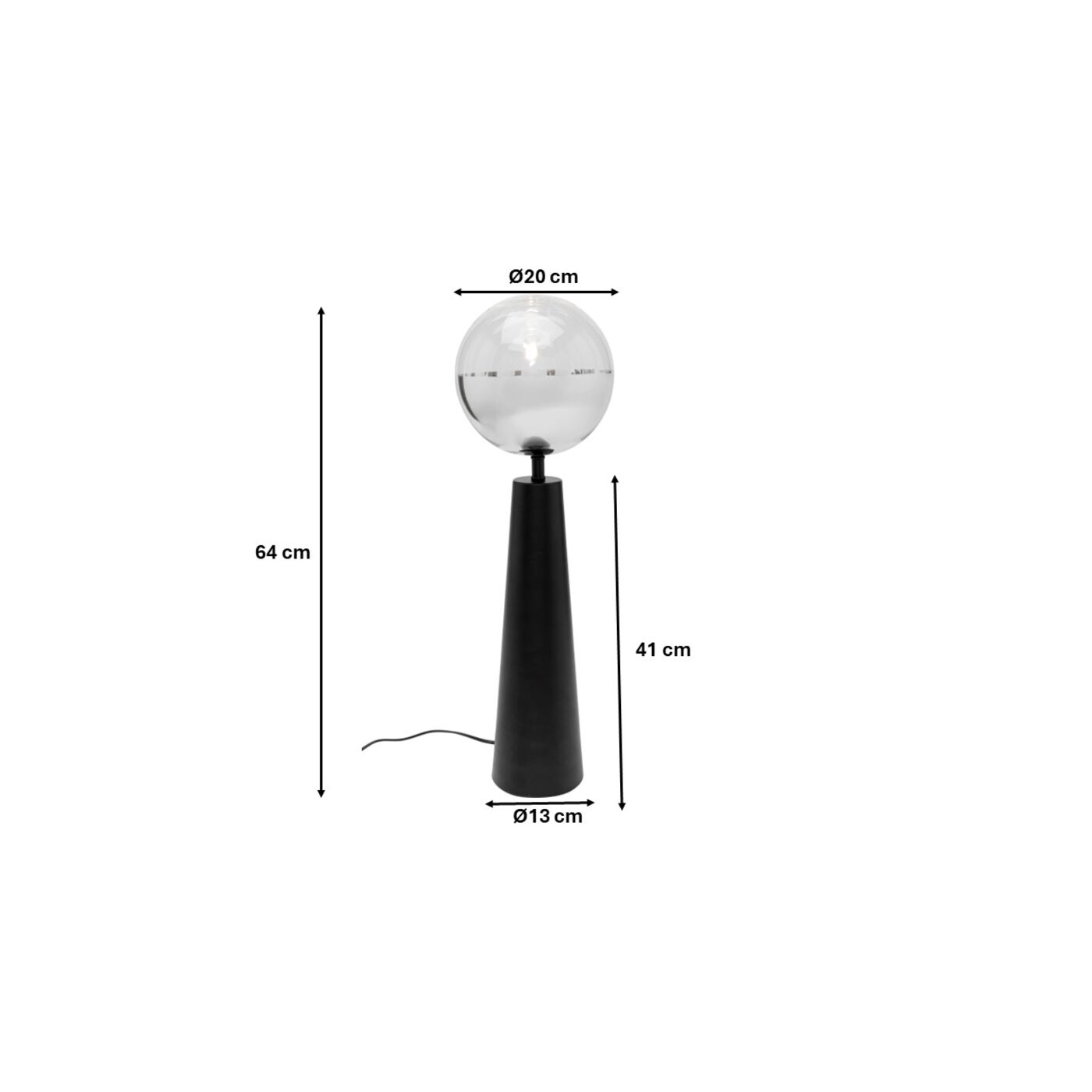 Светильник настольный Disco Ball Black 64cm