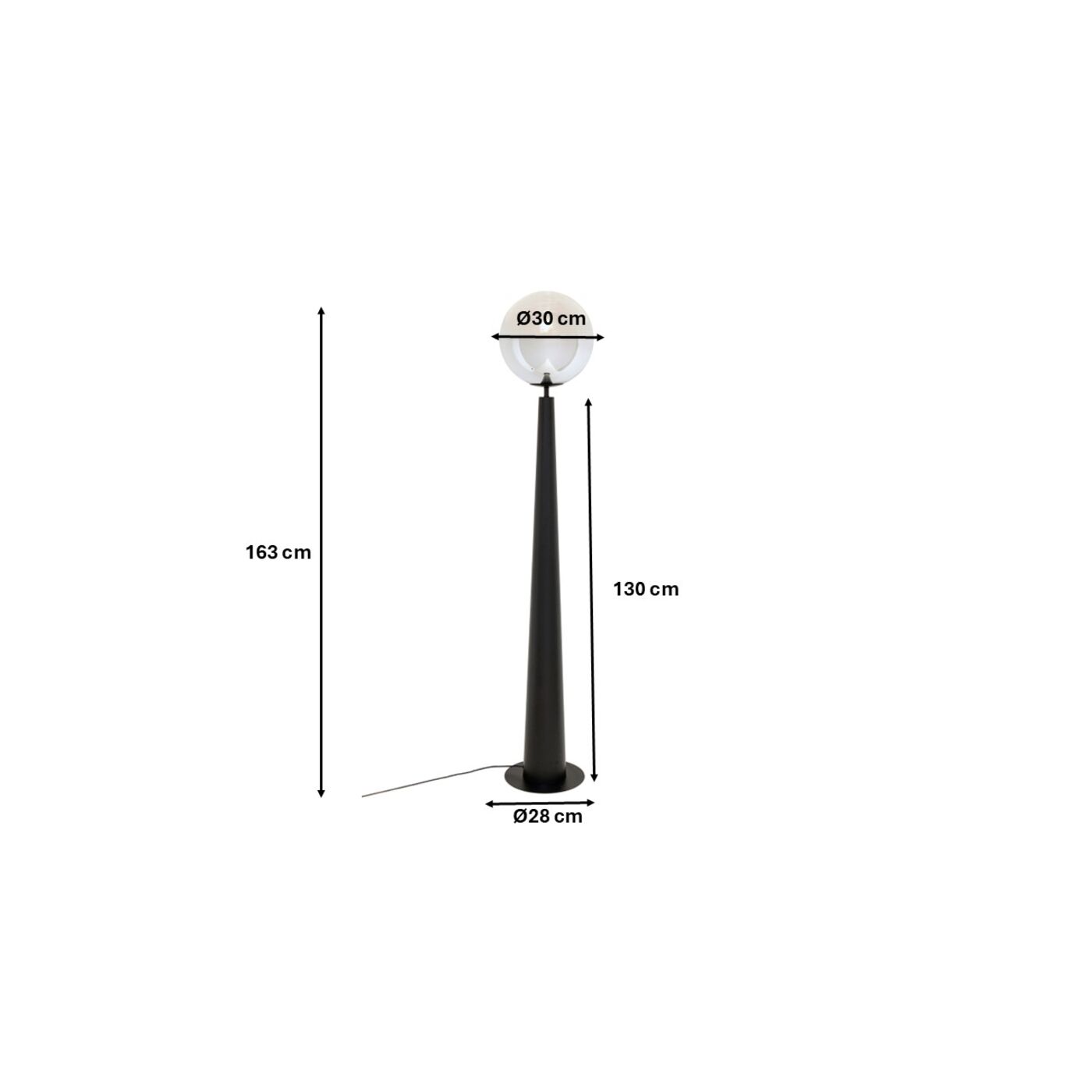 Светильник напольный Disco Ball Black 163cm