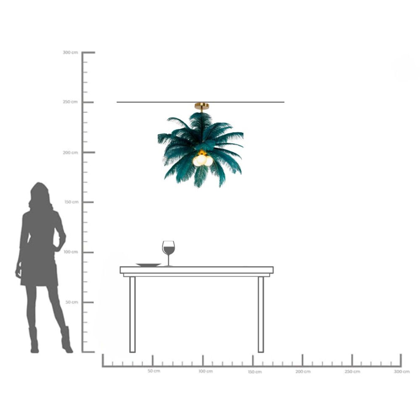 Светильник подвесной Feather Palm Green Ø60cm
