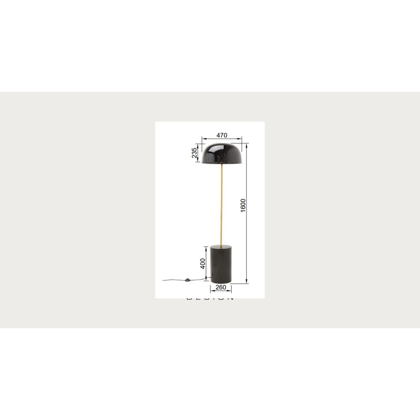 Светильник напольный Loungy Black 160cm