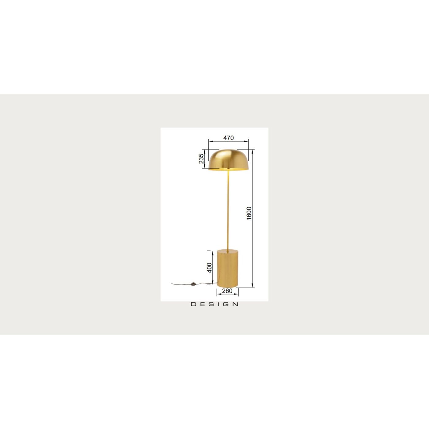Светильник напольный Loungy Gold 160cm