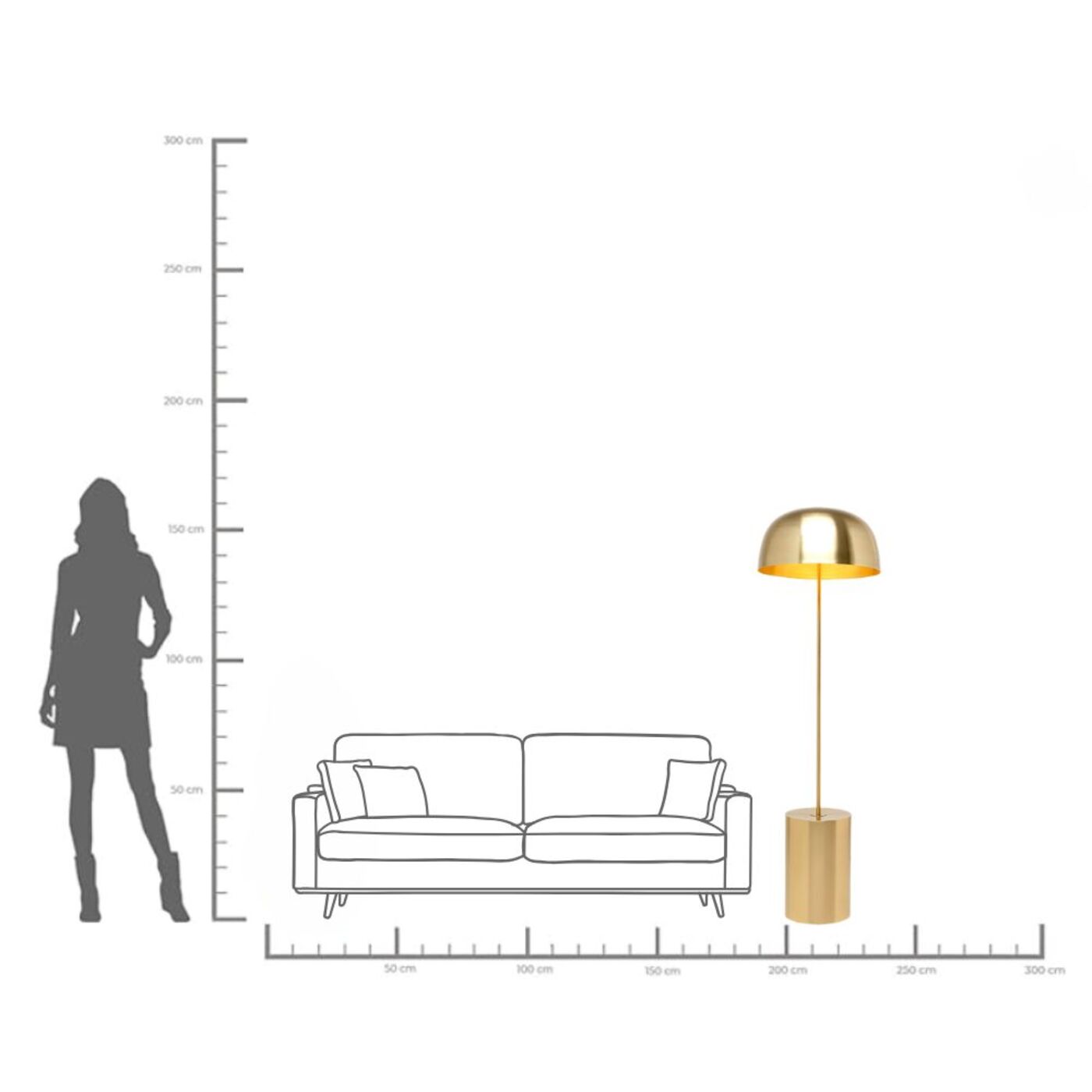 Светильник напольный Loungy Gold 160cm