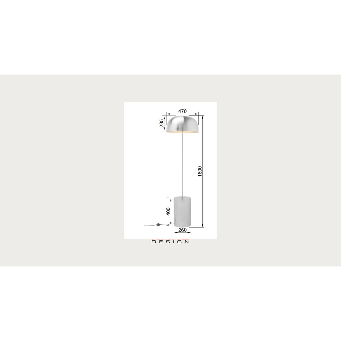 Светильник напольный Loungy Chrom 160cm
