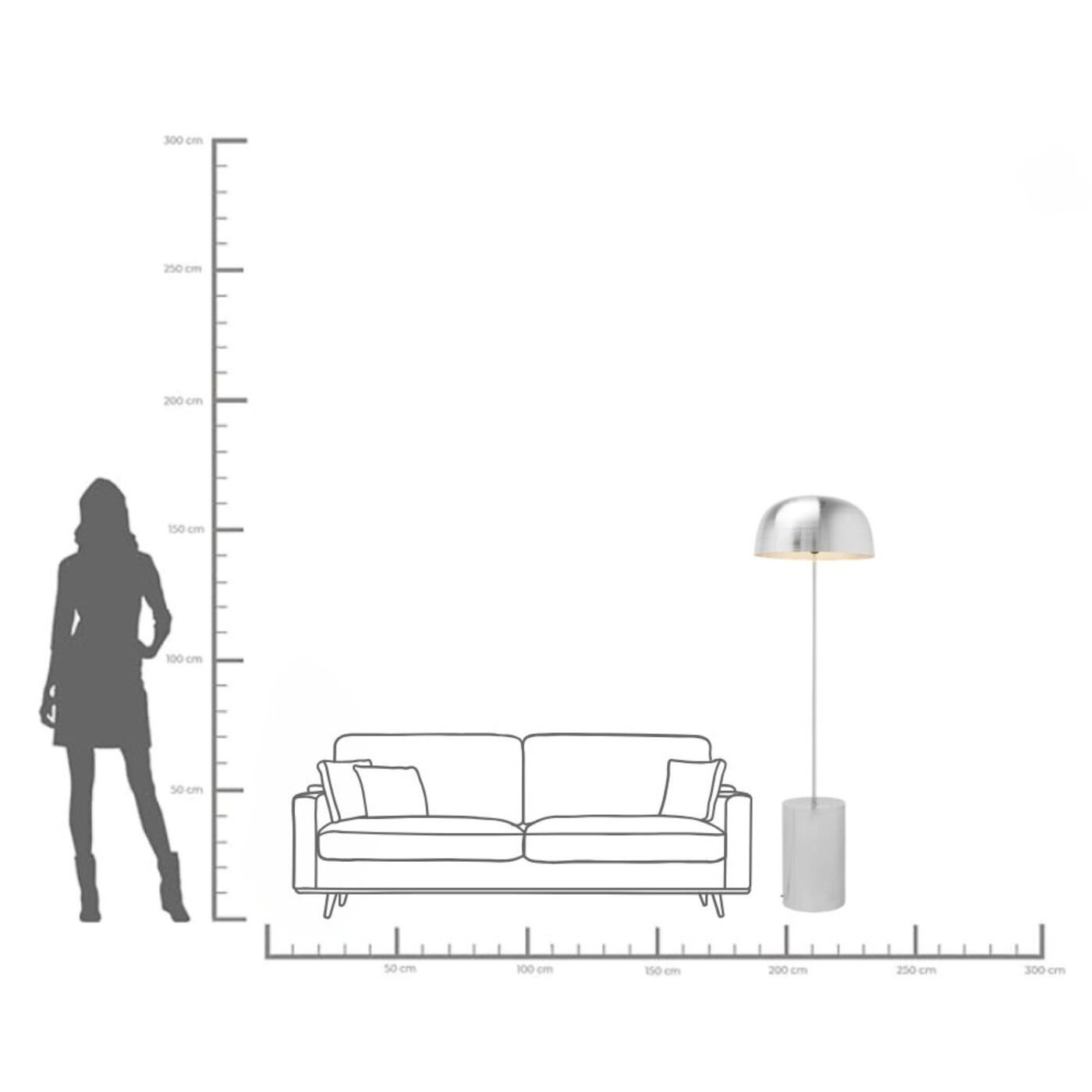 Светильник напольный Loungy Chrom 160cm