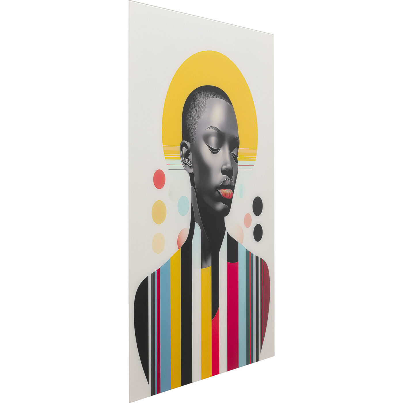 Картина стеклянная Muse Retro Lady Yellow 80x120cm