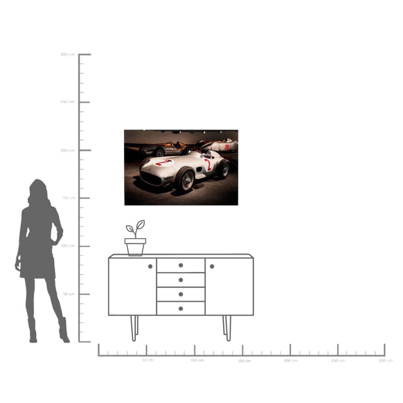 Картина стеклянная Automotive Race 120x80cm