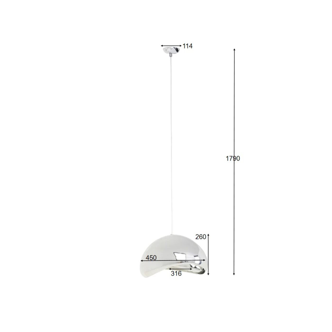 Светильник подвесной KARE x Karim Rashid Cloud Beam Silver 45 см