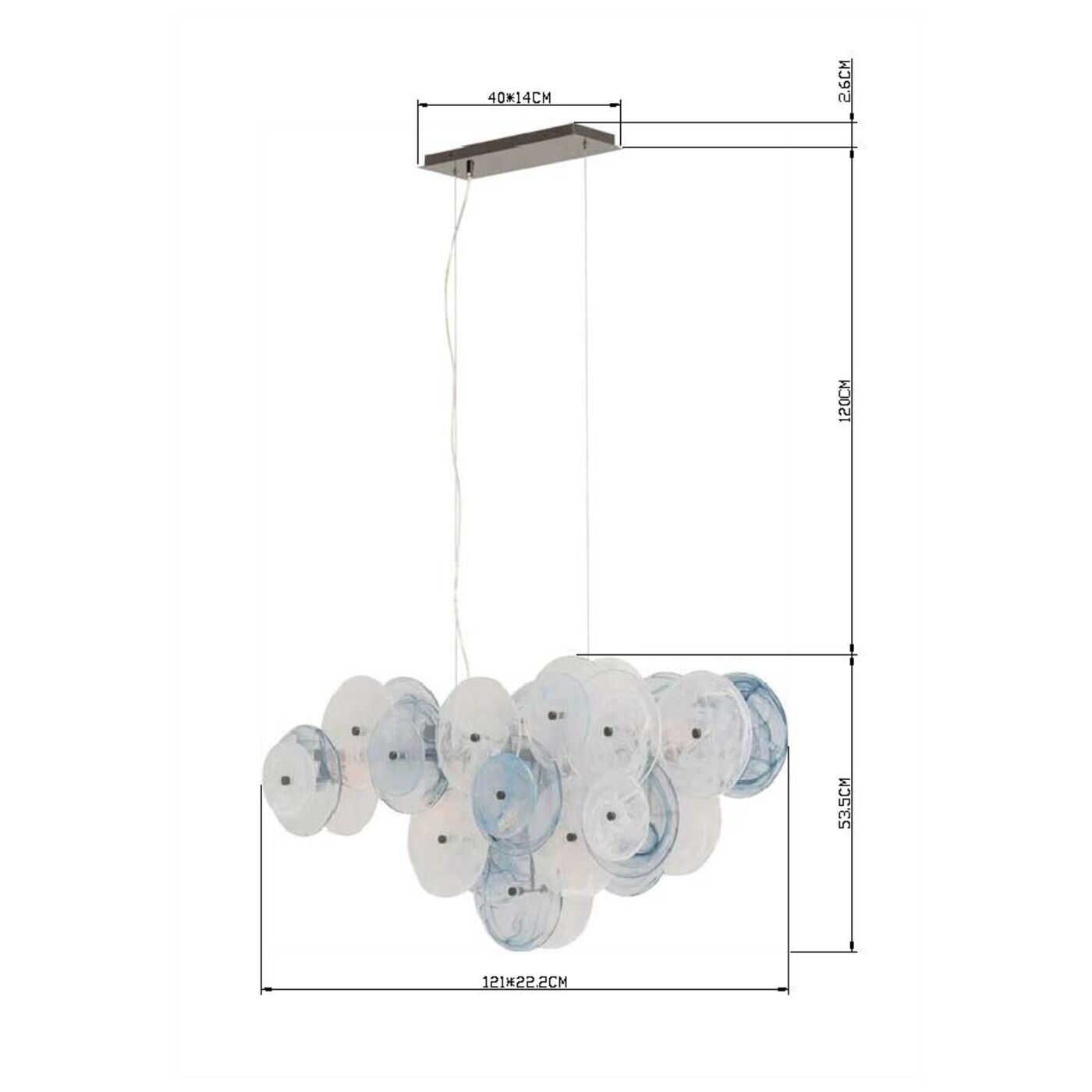 Светильник подвесной Aquamarine 121cm