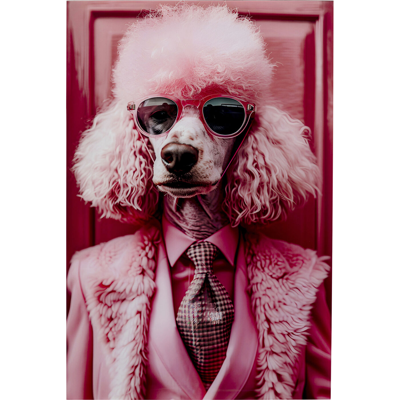 Картина стеклянная Pink Poodle 50x40cm