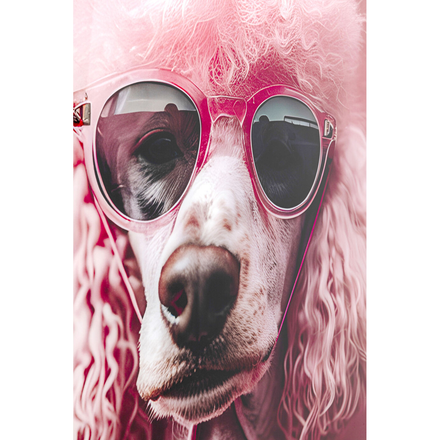 Картина стеклянная Pink Poodle 50x40cm