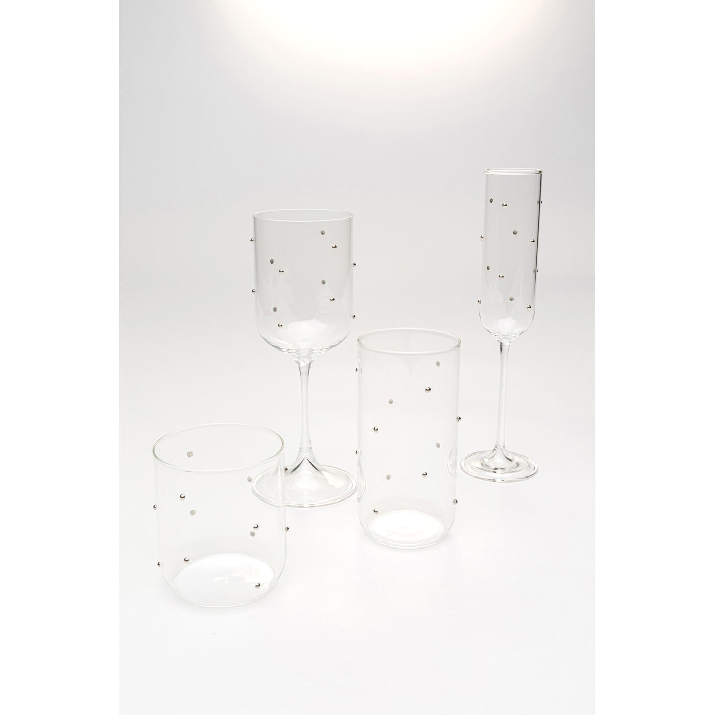 Бокал для шампанского Glam Dots Silver 25cm