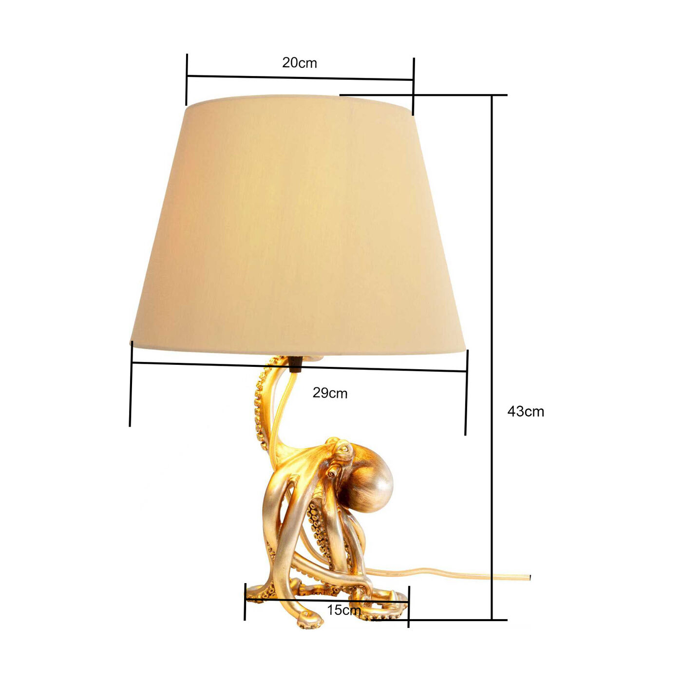 Светильник настольный Octopus Gold 44cm