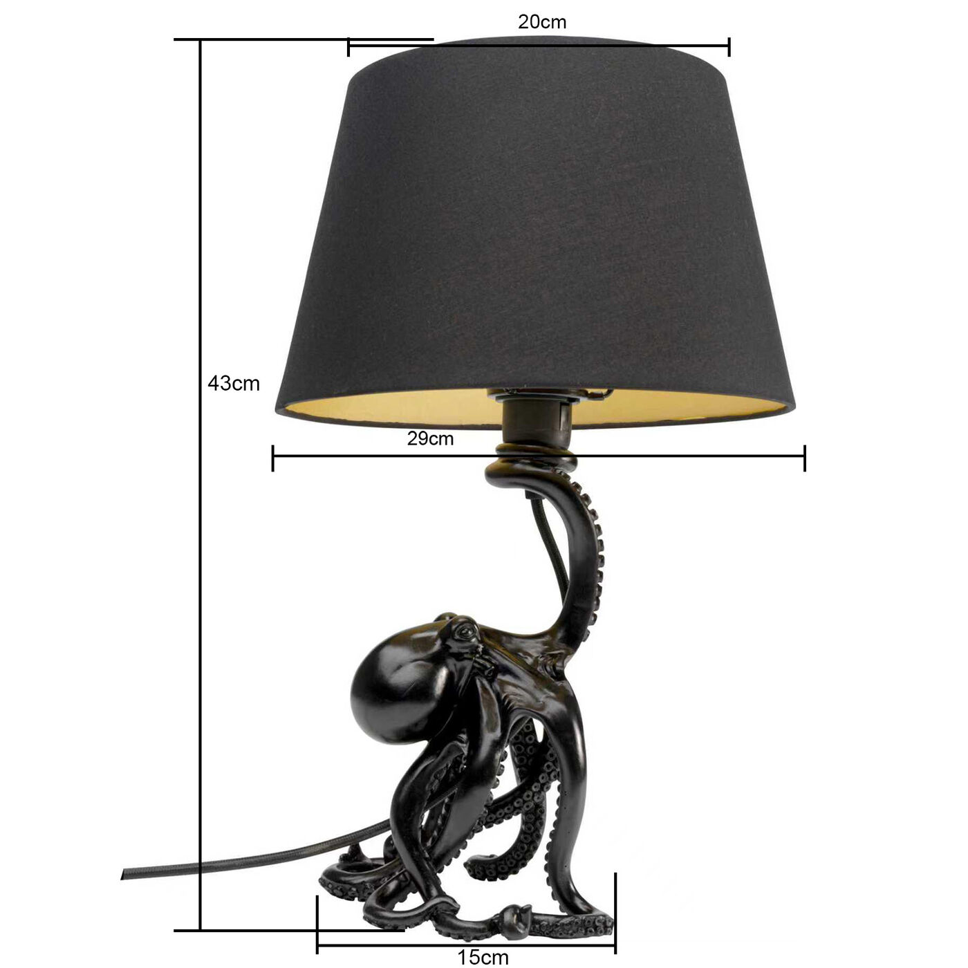 Светильник настольный Octopus Black 47cm