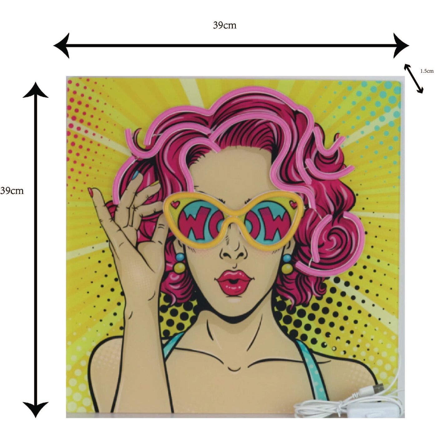 Картина стеклянная Beauty LED 39x39cm