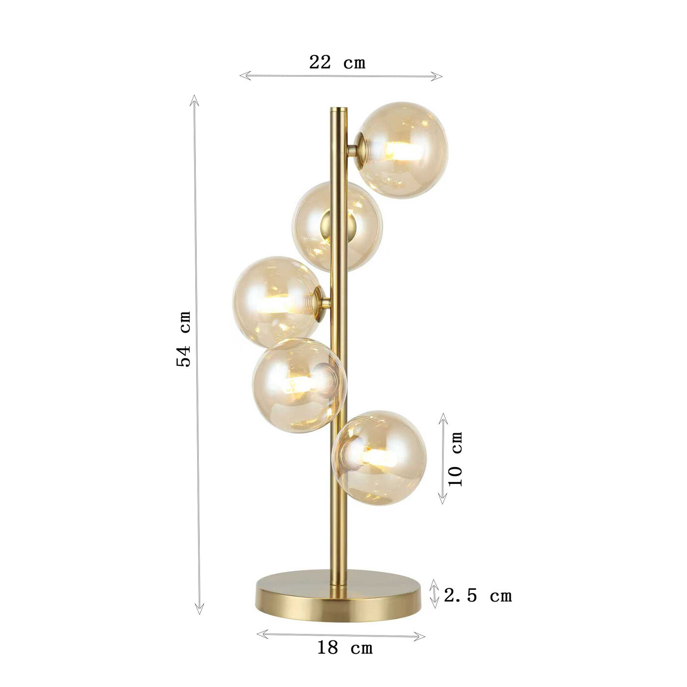 Светильник настольный Scala Balls Brass 54cm