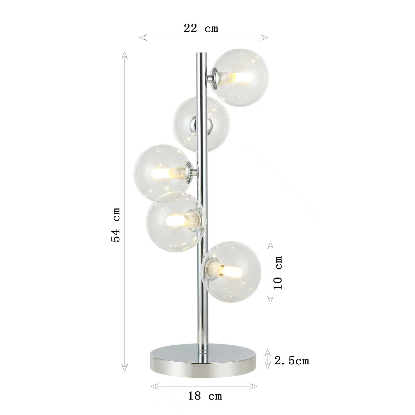 Светильник настольный Scala Balls Chrome 54cm