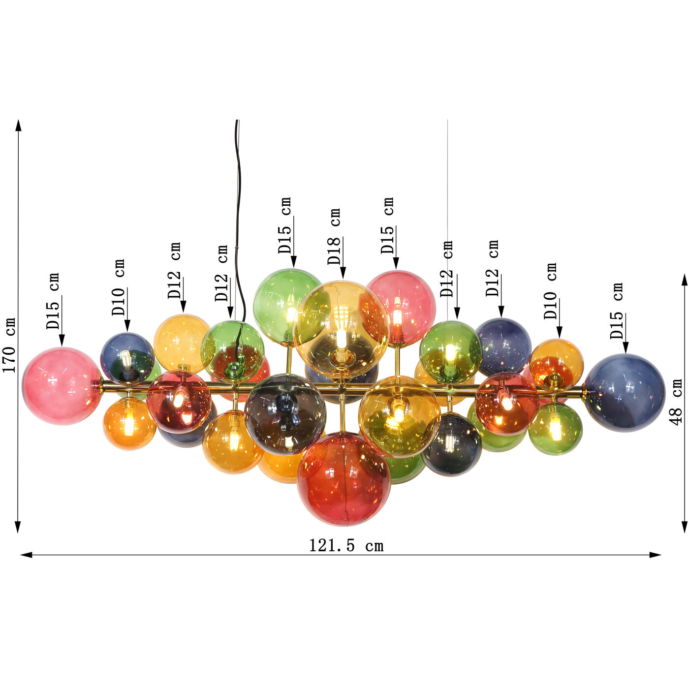 Светильник подвесной Scala Balls Colore 122cm