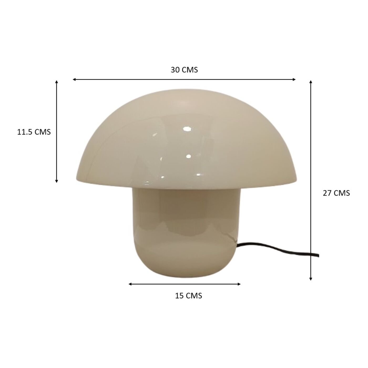 Светильник настольный Mushroom Shiny Ecru 27cm