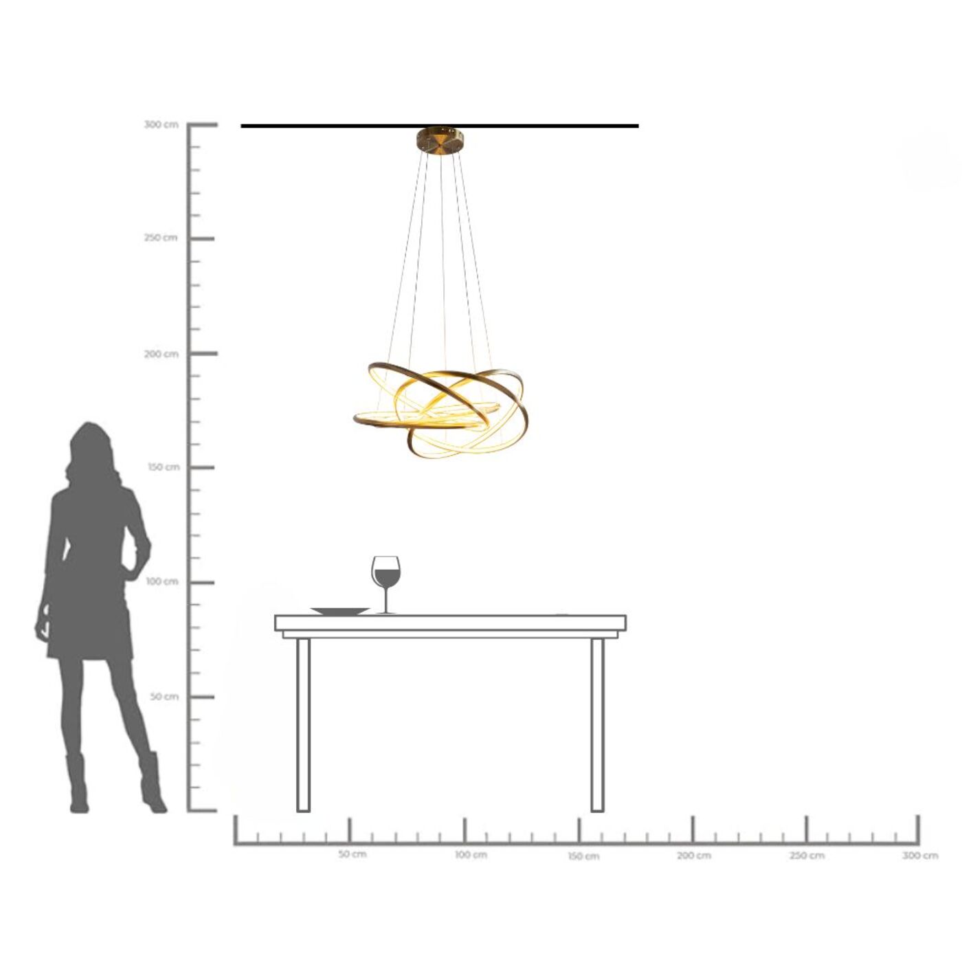 Светильник подвесной Saturn LED Gold Big