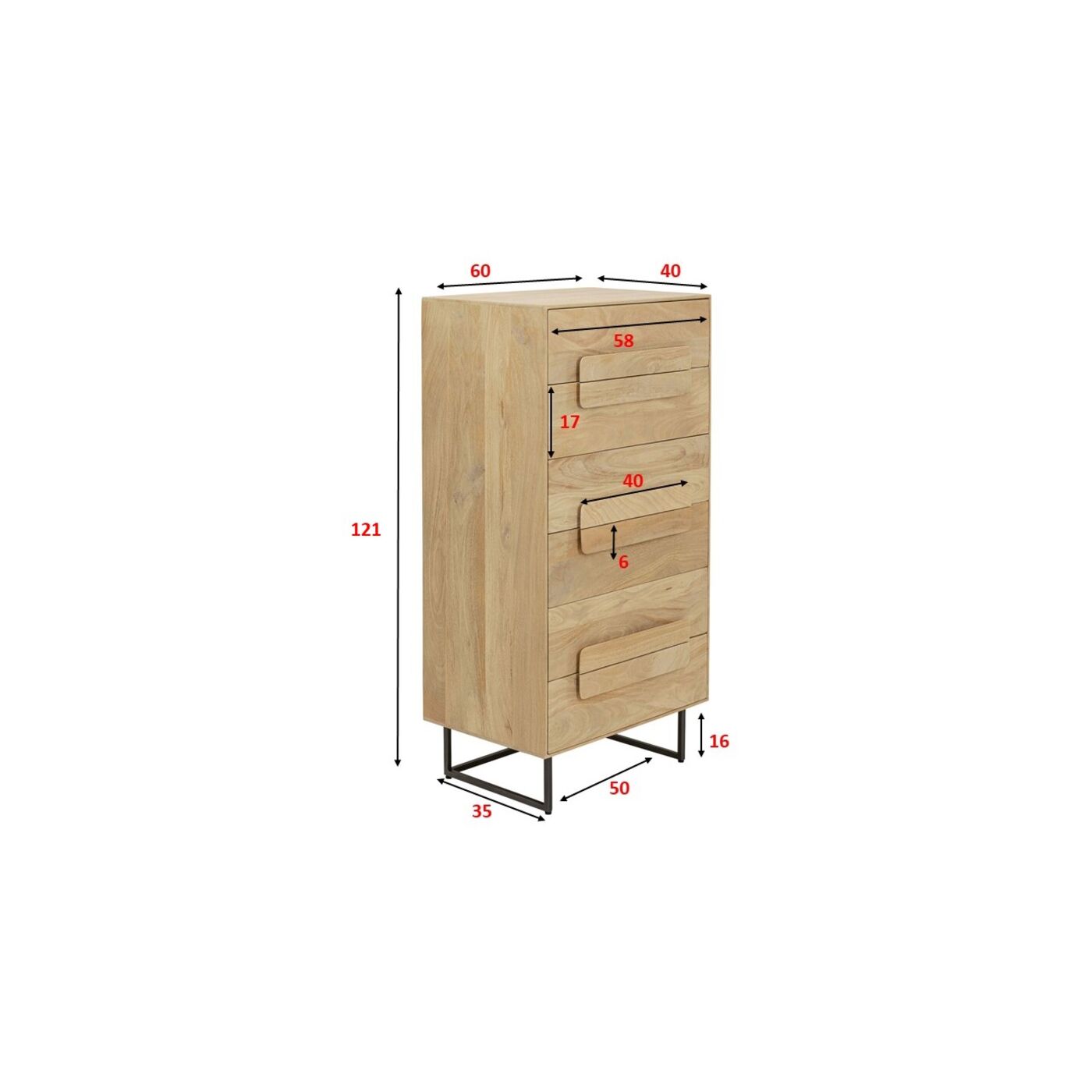 Комод Mulino 60x121cm